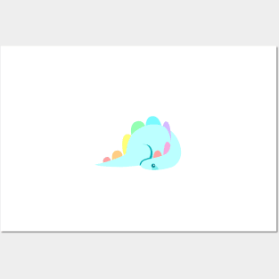 Cute rainbow stegosaurus Posters and Art